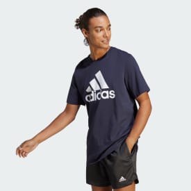 adidas Essentials Single Jersey Big Logo Tee - Blue | adidas UAE