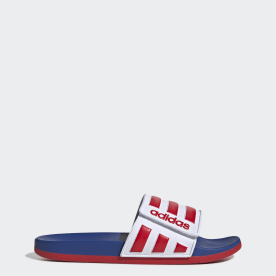 adidas slides white red blue