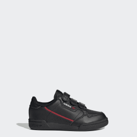 adidas black & red continental 80 trainers