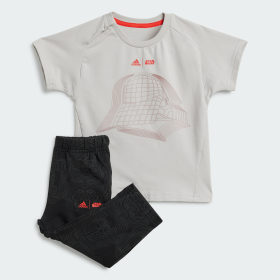 Conjunto De Polera Adidas Star Wars Kids Gris Niño Sportswear