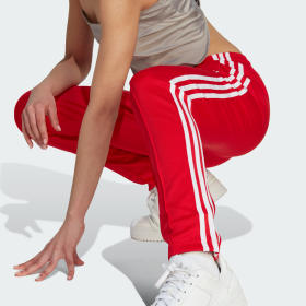 White and red adidas joggers shop