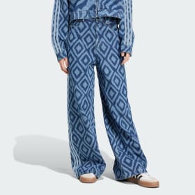 Pantalón Deportivo Denim Adidas X Farm Rio Azul Mujer Originals