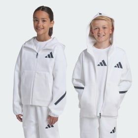 Chaqueta Deportiva Con Capucha Adidas Z.N.E. Cierre Frontal Kids Blanco Niño Sportswear