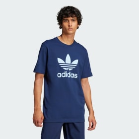 Polera Adicolor Trifolio Azul Hombre Originals