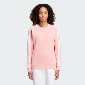 Polerón Essentials 3 Tiras Tela Fleece Rosado Mujer Sportswear