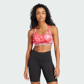 Top Deportivo Adidas X Farm Rio Soporte Medio Rojo Mujer Training