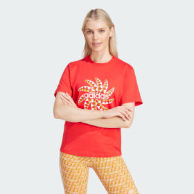 Polera Estampada Adidas X Farm Rio Rojo Mujer Sportswear