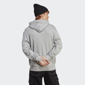 Adidas zip hot sale hoodie grey