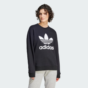 Adidas originals sweatshirt in deals black with orange piping