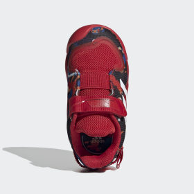 adidas black white and red trainers
