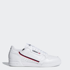 adidas white trainers red stripe