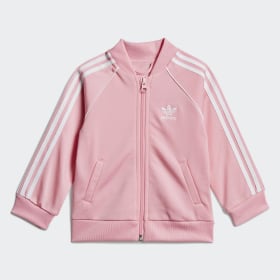 pink and orange adidas tracksuit