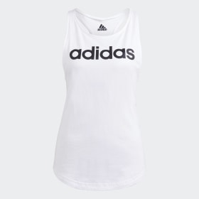 Polera Sin Mangas Essentials Logo Holgada Blanco Mujer Sportswear