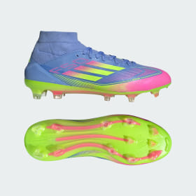 Zapatos De Futbol F50 Pro Mid Terreno Firme Azul Mujer Fútbol