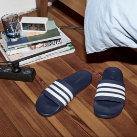 blue adidas slides