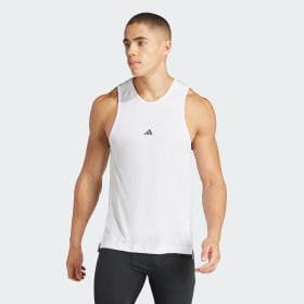 Polera Sin Mangas De Entrenamiento Yoga Blanco Hombre Training