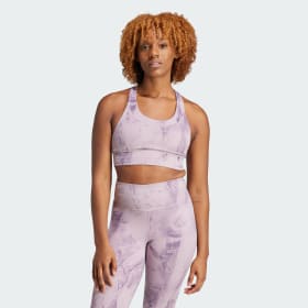 Top Deportivo Iteración Aop Run Pocket Soporte Medio Morado Mujer Training