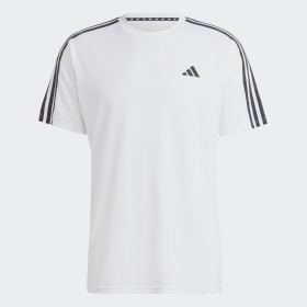 Polera Train Essentials 3-Stripes Blanco Hombre Training