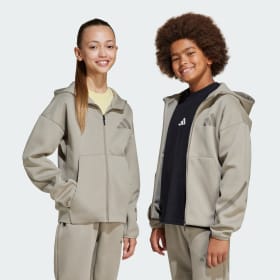 Chaqueta Deportiva Con Capucha Adidas Z.N.E. Cierre Frontal Kids Beige Niño Sportswear