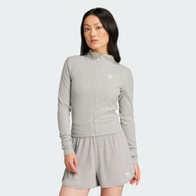 Chaqueta Essentials Ribbed Gris Mujer Originals