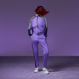 Purple adidas track on sale pants