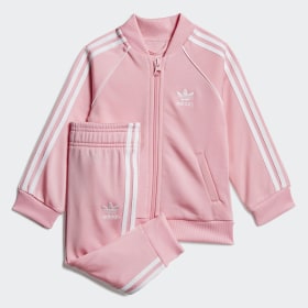 pink adidas tracksuit baby
