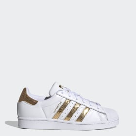adidas superstar womens white and blue