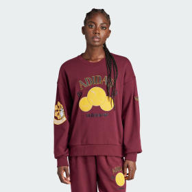 Adidas originals trefoil crew neck sweatshirt store in maroon