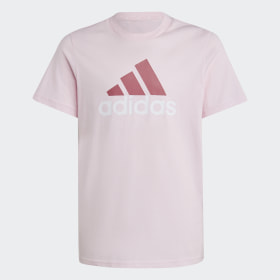 Adidas Sportswear Polera Essentials Dos Colores Logo Grande. Rosado Nino Sportswear Ofertitas