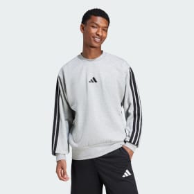 Polerón Essentials Fleece 3 Tiras Gris Hombre Sportswear