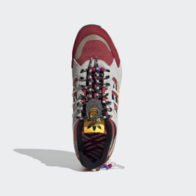 adidas black white and red trainers