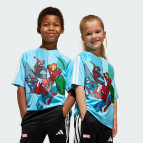 Polera Adidas Marvel Spider-Man Azul Niño Sportswear