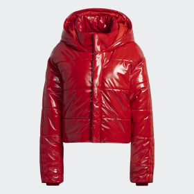 Red adidas clearance puffer jacket