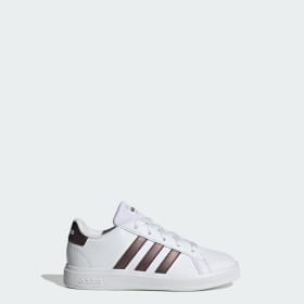 Zapatillas Adidas Grand Court Lifestyle Para Tenis Con Cordones Blanco Niño Sportswear