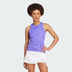 Polera Sin Mangas Club Tennis Estampada Azul Mujer Tenis