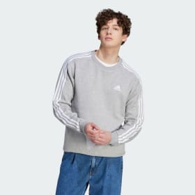 Polerón Essentials Fleece 3 Tiras Gris Hombre Sportswear