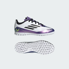 Zapatos De Fútbol Messi F50 Club Pasto Sintético Kids Blanco Niño Fútbol