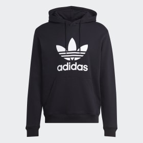 Adidas hoodie mens black clearance