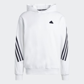 White sweatshirt with on sale hood