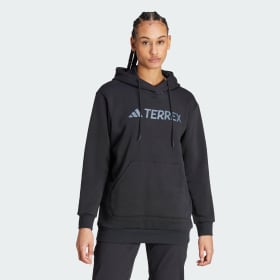 Polerón Con Capucha Terrex Multi Logo Grande Negro Mujer Terrex