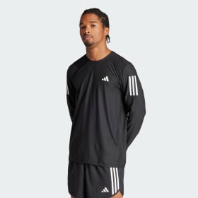 Polera Own The Run Manga Larga Negro Hombre Running