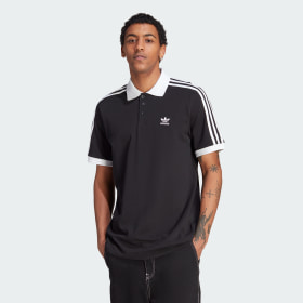 Adidas Originals Polera con Cuello Adicolor Classics 3 Tiras Negro Hombre Originals Ofertitas