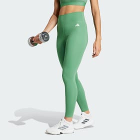 Calzas Training Essentials Largo 7/8 Tiro Alto Verde Mujer Training