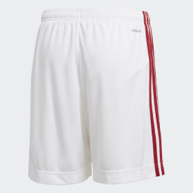 white adidas football shorts