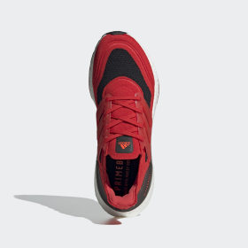 red and grey adidas shoes
