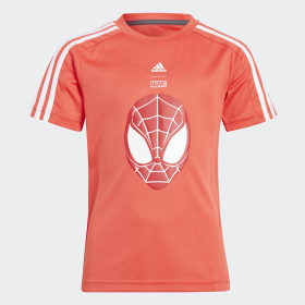 Polera Adidas X Marvel Hombre Araña Naranjo Niño Sportswear