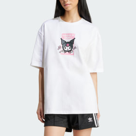 Polera adidas Originals x Hello Kitty Kuromi Estampada Holgada Blanco Mujer Originals