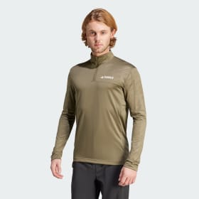 Polera Manga Larga Medio Cierre Frontal Terrex Multi Verde Hombre Terrex