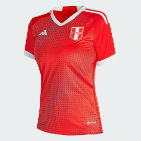 Camiseta Oficial de Visitante de la Selección Peruana 2023 Rojo Mujer Fútbol