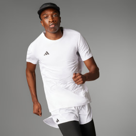 Polera De Running Adizero Essentials Blanco Hombre Running